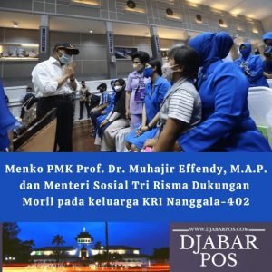 Menko PMK Prof. Dr. Muhajir Effendy, M.A.P. dan Menteri Sosial Tri Risma Dukungan Moril pada keluarga KRI Nanggala-402