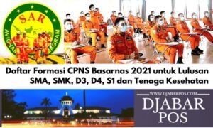 Daftar Formasi CPNS Basarnas 2021 untuk Lulusan SMA, SMK, D3, D4, S1 dan Tenaga Kesehatan