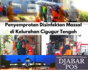 Penyemprotan Disinfektan Massal di Kelurahan Cigugur Tengah