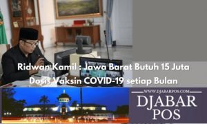 Ridwan Kamil : Jawa Barat Butuh 15 Juta Dosis Vaksin COVID-19 setiap Bulan
