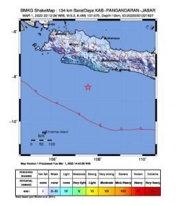 BREAKING NEWS! Terjadi Gempa Pangandaran Hari Ini Magnitudo 5.2, BMKG: Tidak Potensi Tsunami￼