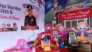 Polresta Bandung Sediakan Tempat Bermain Anak di Pos Pengamanan Mudik Cileunyi￼
