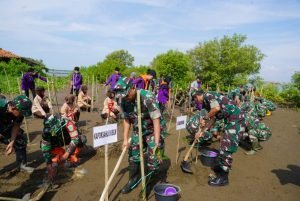 Peserta Sail dan Touring Sekeseler Siliwangi, Tanam 2000 Mangrove di Pantai Pondok Bali