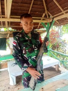 Satgas Organik Yon Arhanud 3/YBY, Amankan  Senjata Rakitan Laras Panjang