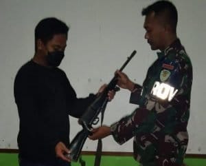 Satgas Organik Yon Arhanud 3/YBY Amankan Sejumlah Senjata Dan Munisi