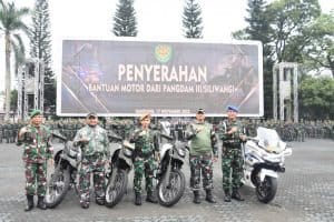 Pomdam III/Slw Dan Kodim 0625/Pangandaran, Terima Bantuan Kendaraan Roda Dua Dari Pangdam III/Slw