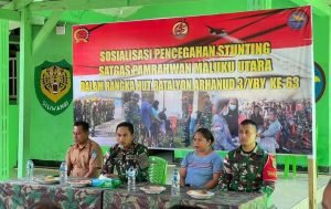 Rangkaian HUT ke-63, Satgas Pamrahwan Yonarhanud 3/YBY Berikan Tali Asih Cegah Stanting