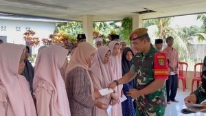 Satgas Yonarhanud 3/YBY Berbagi dengan Anak Yatim Piatu