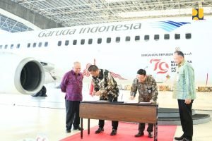 Persiapan Upacara HUT ke-79 RI di IKN, Menteri Basuki Jalin Kerja Sama dengan Garuda Indonesia