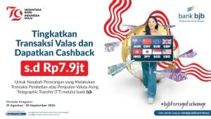 Sambut HUT RI ke-79, Transaksi Valas di bank bjb Dapat Cashback Jutaan Rupiah