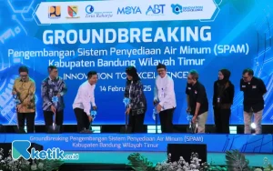 Wamen PU dan Bupati Bandung Groundbreaking Proyek SPAM Ciparay Bandung Timur