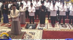 Prabowo Salat Id di Istiqlal, Diapit Menag-Seskab Teddy di Saf Depan