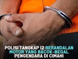 12 Anggota Geng Motor Ditangkap Usai Bacok Pengendara di Perbatasan Cimahi-Bandung