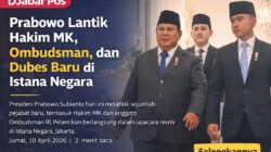 Prabowo Lantik Hakim MK, Ombudsman, dan Dubes Baru di Istana Negara