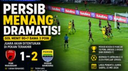 Dramatis! Gol Menit 90+7 Bawa Persib Tekuk PSM