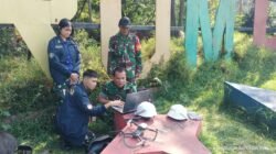 Satgas 1 Cisanti Citarum Harum bersama Tim UNHAN Maping Sungai Citarum dengan Terbangkan Drone