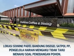 Disegel! Sixnine Padel Bandung Tebang 10 Pohon Mahoni Di Jalan Riau