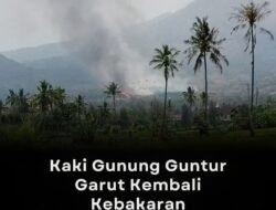 Kebakaran Lagi di Kaki Gunung Guntur, Asap Tebal Membumbung Tinggi